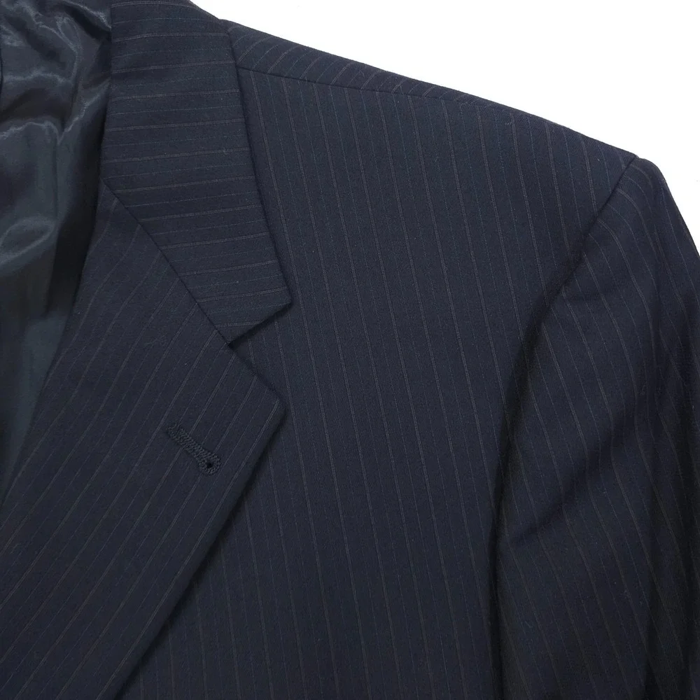 Daniel Cremieux Loro Piana Suit Mens 46R Navy Pinstripe 2 Piece 3 Button 37x30